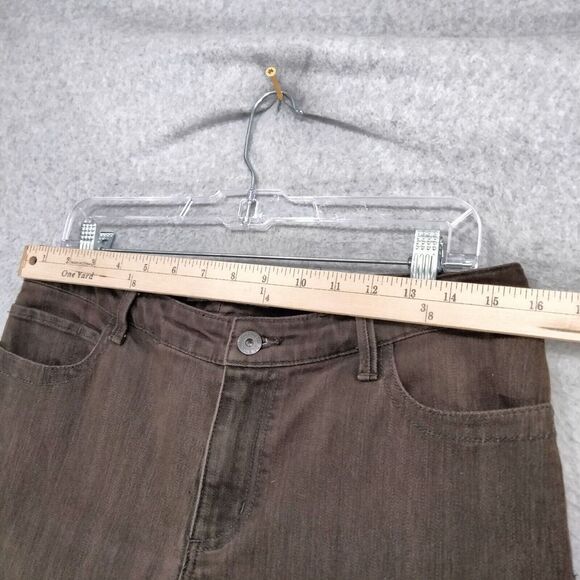 Chico Platinum Denim Capris Womens Size 1 Brown Stretch Side Slit Solid Casual - Picture 6 of 11